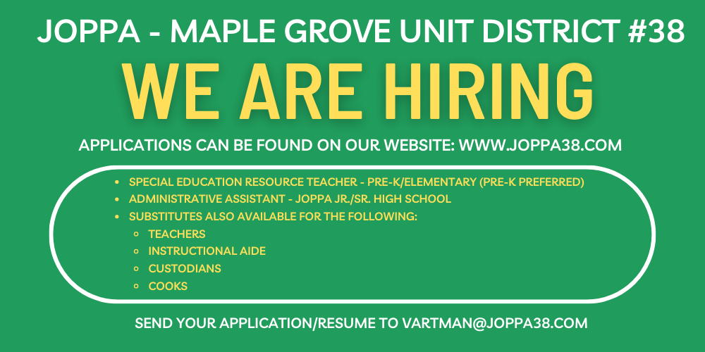 We are Hiring 2023 JoppaMaple Grove Unit 38